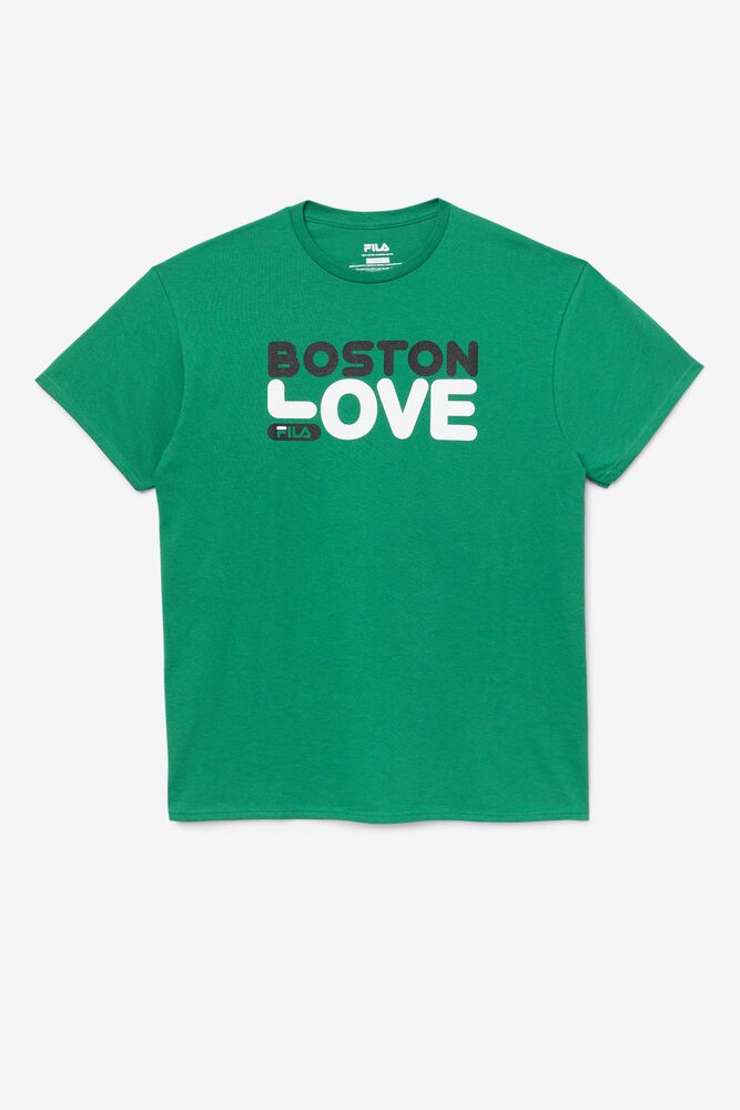 Fila T シャツ メンズ 緑 Boston Love 2895-JMPYK